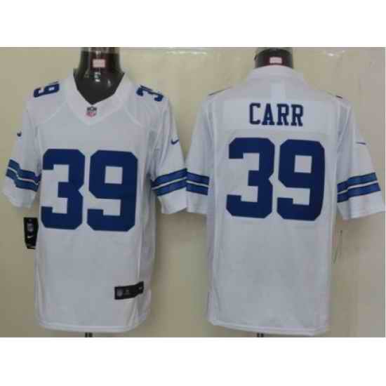 Nike Dallas Cowboys 39 Brandon Carr White LIMITED NFL Jersey